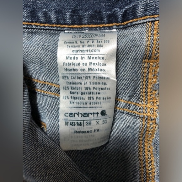 🪺Carhartt Distressed Relaxed Fit Blue Denim Jeans - Picture 3 of 13